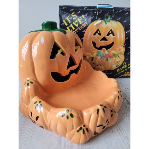 NCE Its alive! candy dish AS IS Pumpkin jack-o lantern Halloween home‎ decor - Picture 3 of 7